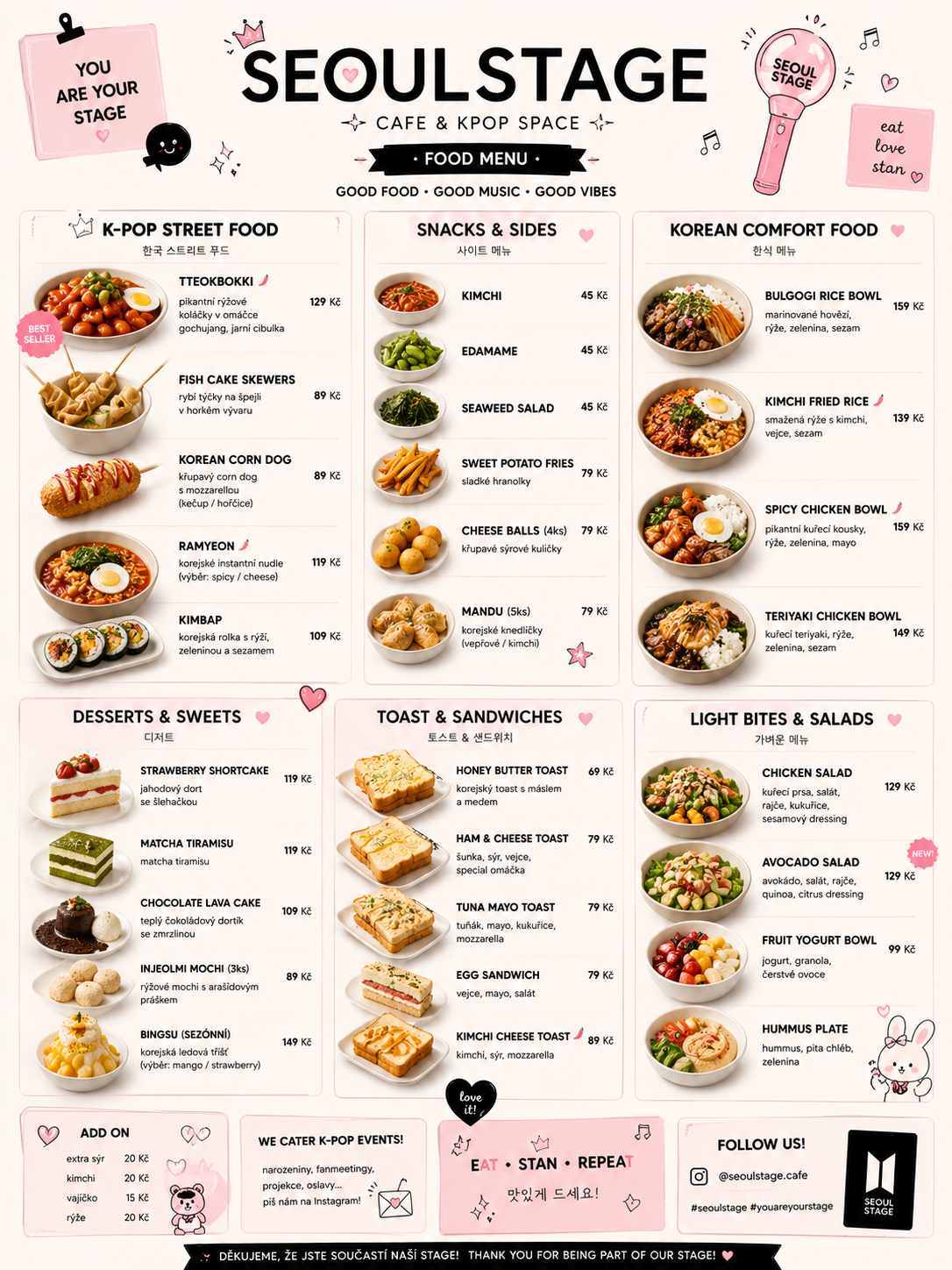 Seoul Stage food menu
